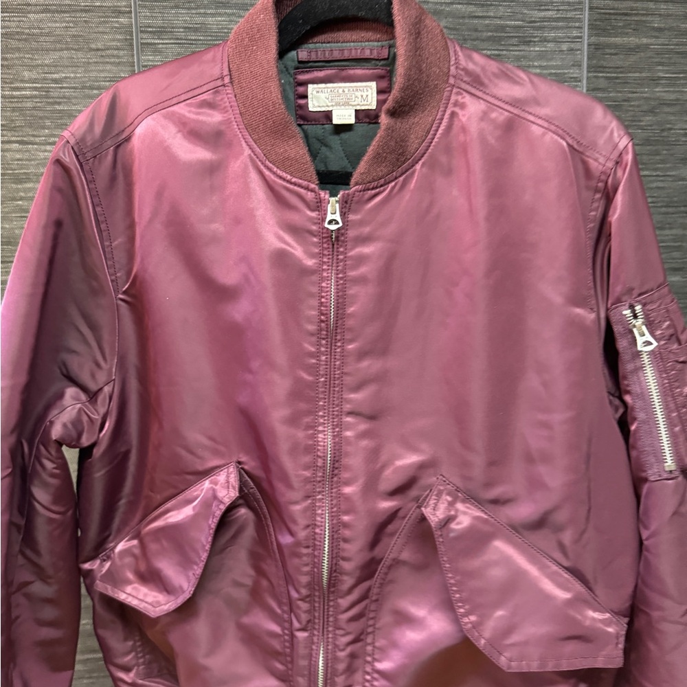 J.Crew Wallace Barnes Bomber Jacket Medium Burgundy